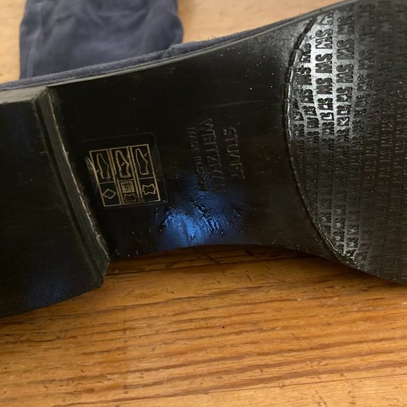 Stuart Weitzman Kneezie Suede Boots Navy sz 8.5 - Picture 7 of 11